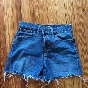 Madewell Blue Jean Shorts High-Waisted Frayed